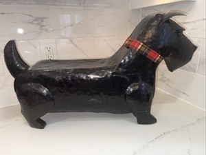 Scotty Scottish Terrier Dog Black Metal Statue 28 x 16 inches - Indoor Outdoor
