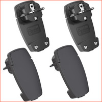 Schutzkontakt Winkelstecker 250V 16A Schwarz 4 StüCk Klappgriff IP20