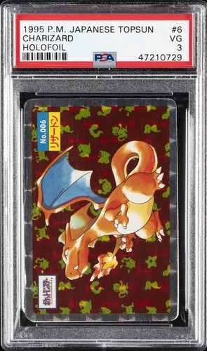 1997 POKEMON JPN TOPSUN FOIL #6 CHARIZARD PSA 3