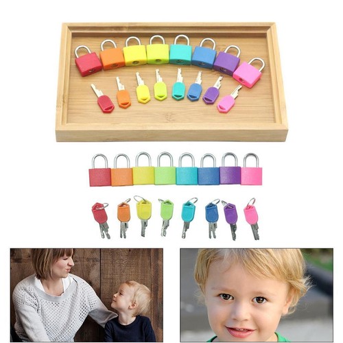 8pcs Matching Games Lock Set Toy Lock and Key Set Color Toys