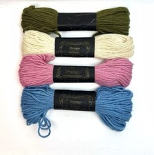 Lot Of 4 Hanks Paragon Needlecraft 3 Ply Persian Wool Yarn England 40 Yards Each