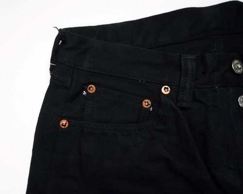 Samurai $355 Double Black 17oz Selvedge Denim Slim Straight Jeans S710NBKII 31 - Picture 5 of 9