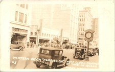 EARTHQUAKE STOPS CLOCK real photo postcard rppc LONG BEACH CALIFORNIA CA 1933