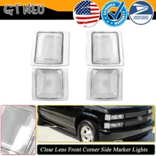 For 94-00 Chevy&GMC C/K Pickup Trucks Clear Front Side Marker Signal Lights 4PCS