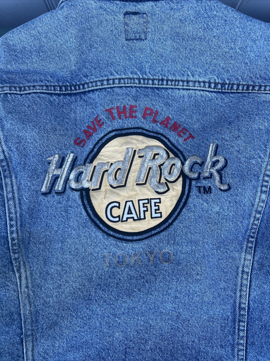 Hard Rock CAFE ハードロックカフェ TOKYO 90s スタジャン 希少モデル】ハードロックカフェ スタジャン 黒 赤 デカロゴ USA