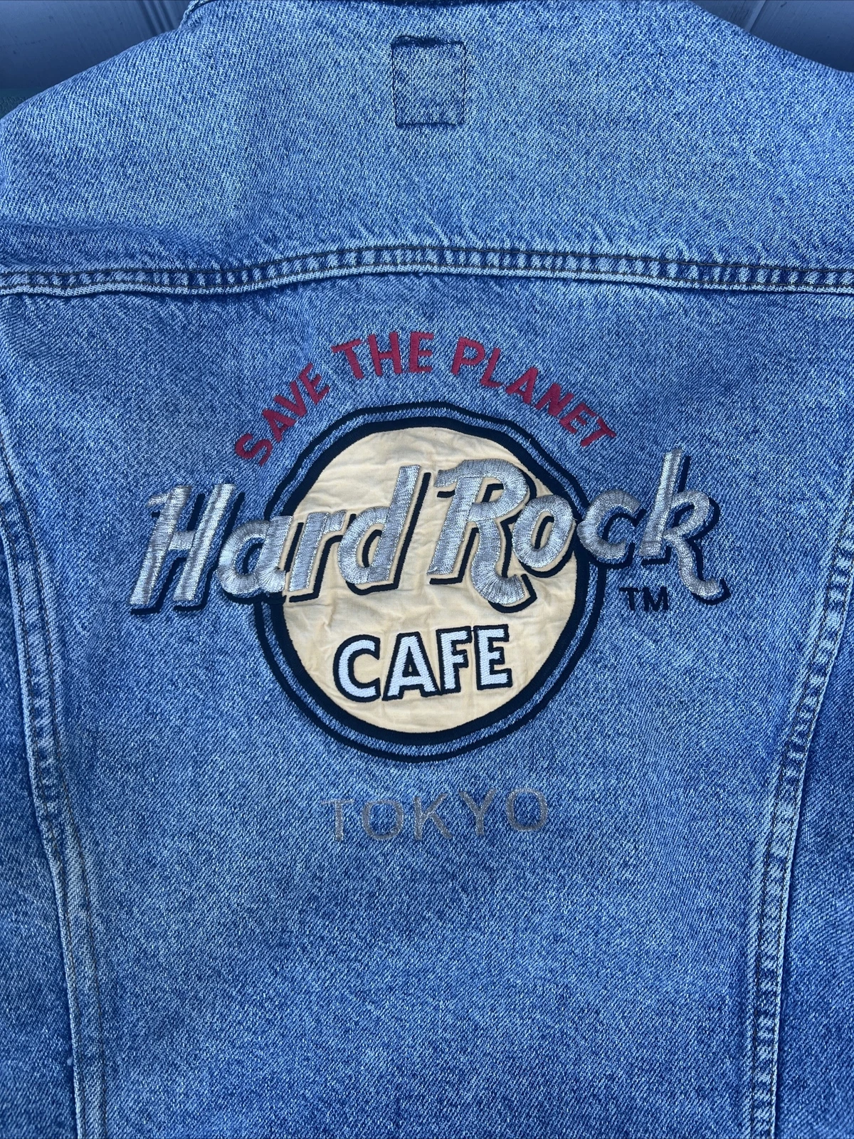 Vintage Hard Rock Cafe Denim Jacket TOKYO 90s Embroidered Premium Old School