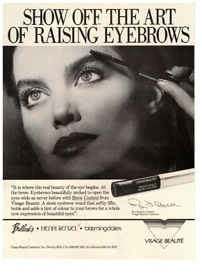 Visage Beaute Show off the Art Eyebrows Vintage 1988 Print Ad