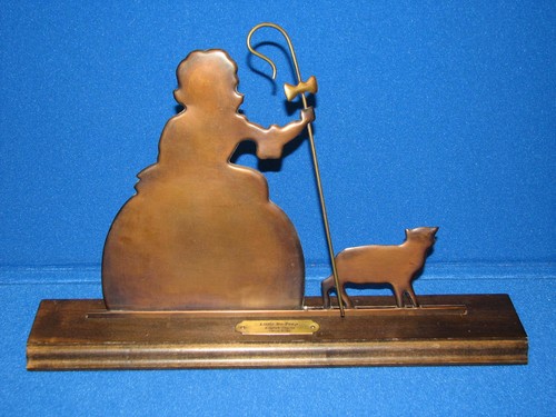 Little Bo Peep Tin Metal Vintage Stand Sheep Fairy Tale Nursery Rhyme Brass Old