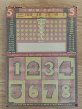 Vintage Gaming Punch Board 5 Cent Win Pot Original Seal Made In USA