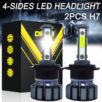 2x Super Bright H7 LED Headlight Bulbs Conversion Kit High Low Beam 6000K White