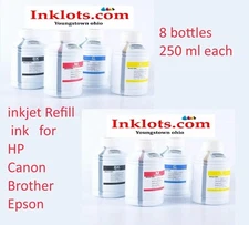 8x250ml Premium Refill ink kit for HP Canon Epsn Lexmark Dell Kodak printers