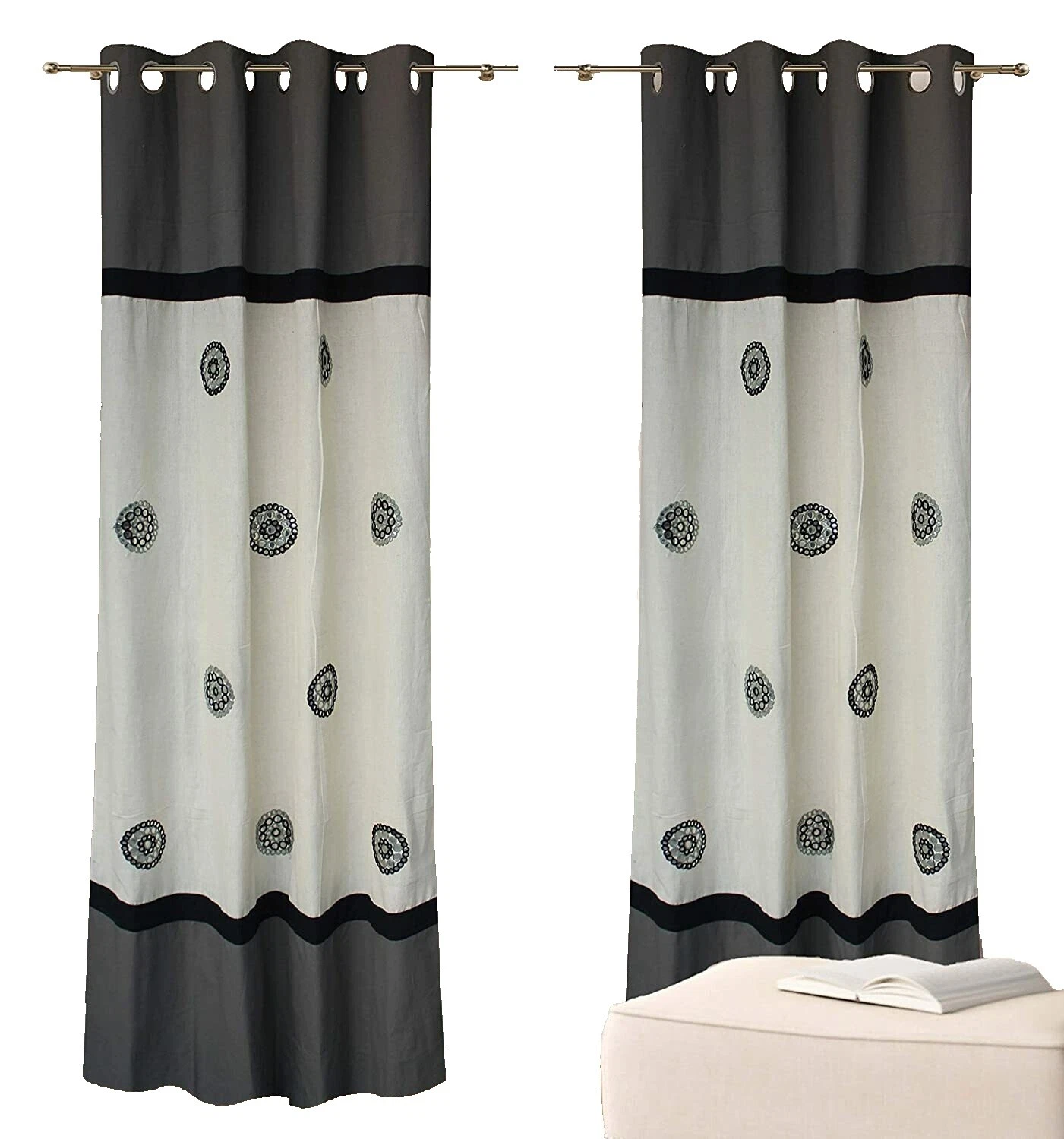 Cortinas de Puerta Ventana bordado