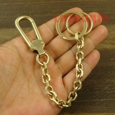 Handmade Solid Brass snap hook clips Fob key chain ring holder carabiner H235