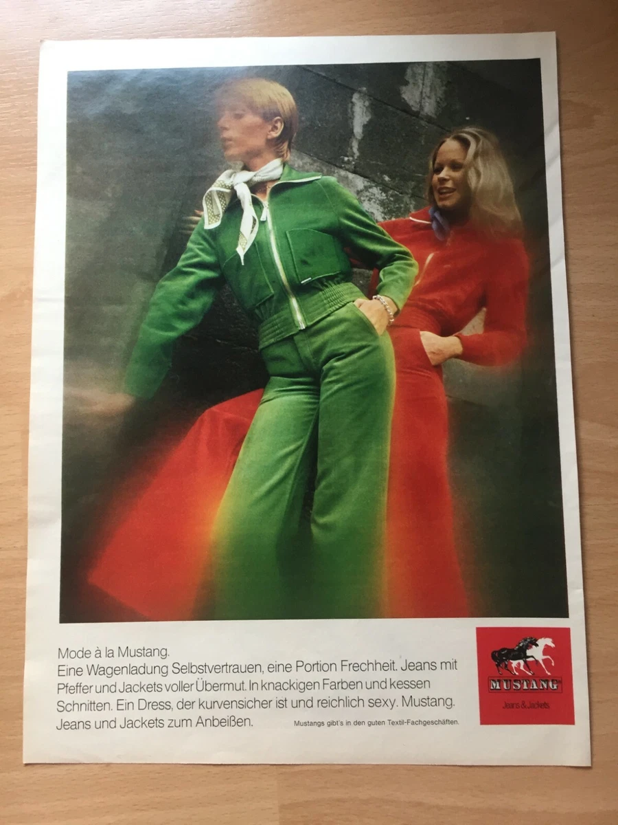 ORIGINAL REKLAME WERBUNG 1973 MUSTANG Bekleidung Mode a la Mustang
