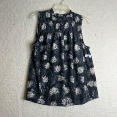 NWT Joie Womens Gray Black Floral Babydoll Lightweight Top Blouse L LARGE