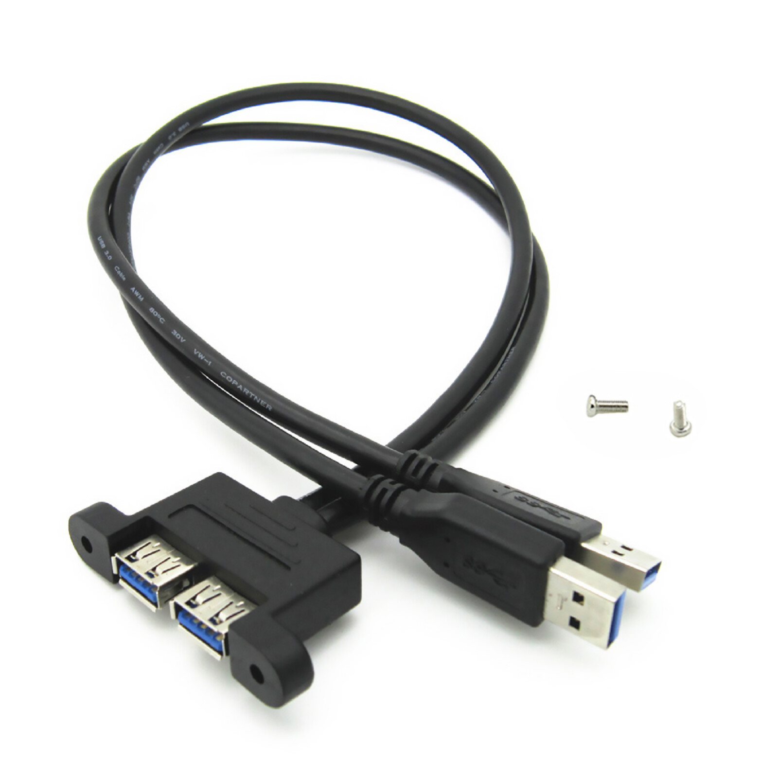 30cm USB 3.0 Male to Female Extension Panel Mount Adapter  