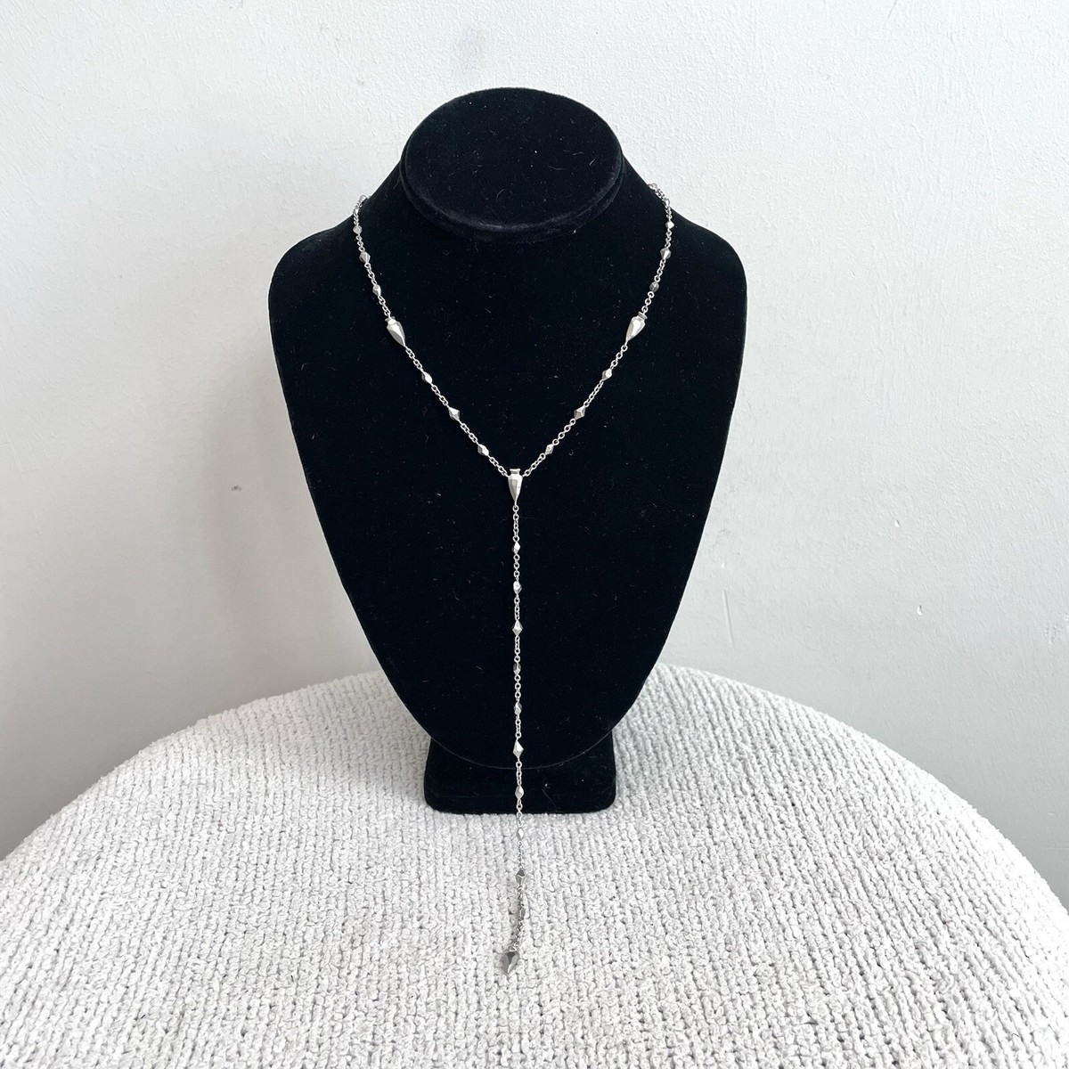 Kendra Scott Grant Silver Tone Arrowhead Y Necklace