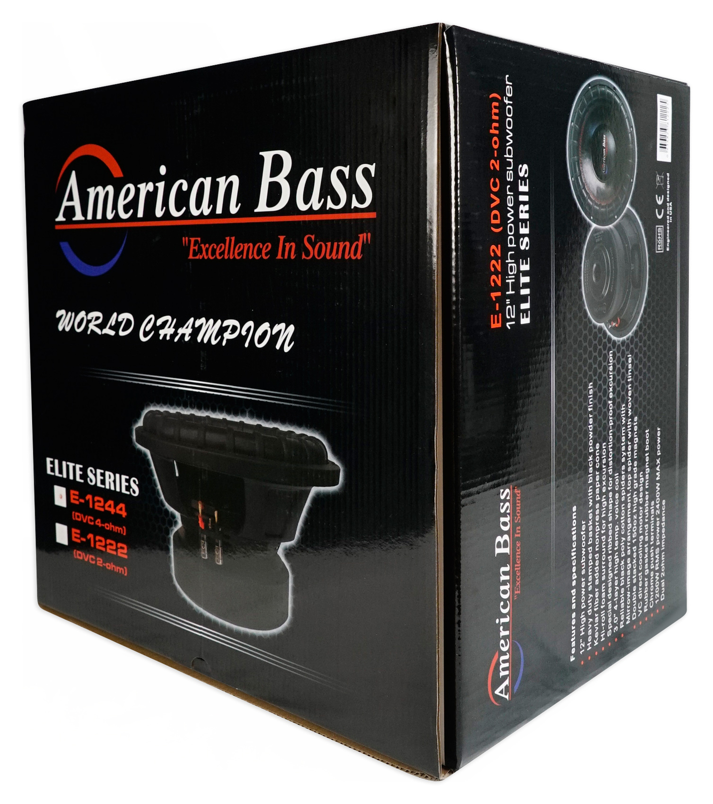 American Bass ELITE1244 2400w 12" Competition Car Subwoofer 3" Voice