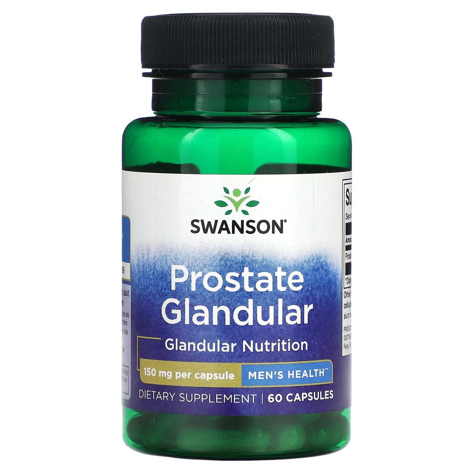 2 x Swanson, Prostate Glandular, 150 mg , 60 Capsules ( 120 caps in total )