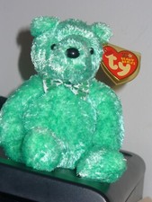 TY BEANIE BABY BEAR - LUCK-e - MINT GREEN - HANG TAGS ATTACHED - GOOD CONDITION