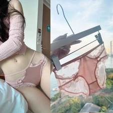 New Womens Girls Faux Silk Lace Underwear Panties Brief Sheer Sweet Underpants