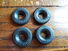 Dinky x4 replacement tyres 21mm black treaded 'heavy duty' late super toys