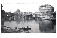 Castel San Angelo vaduto dal Tevere Rome Italy Black And White Postcard