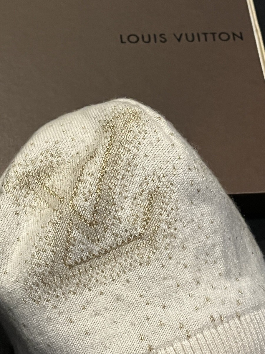 CASHMERE LOUIS VUITTON SKULLCAP BEANIE CAP BEIGE GOLD RICH