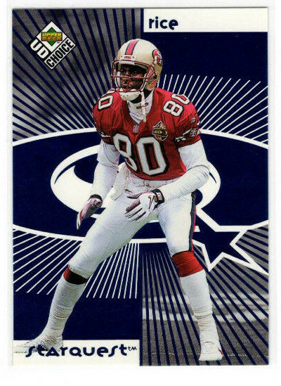 Jerry Rice Randy Moss 1998 UD Choice Starquest/Rookiequest Blue