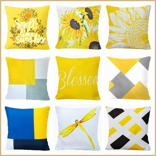 sunflower yellow throw pillows