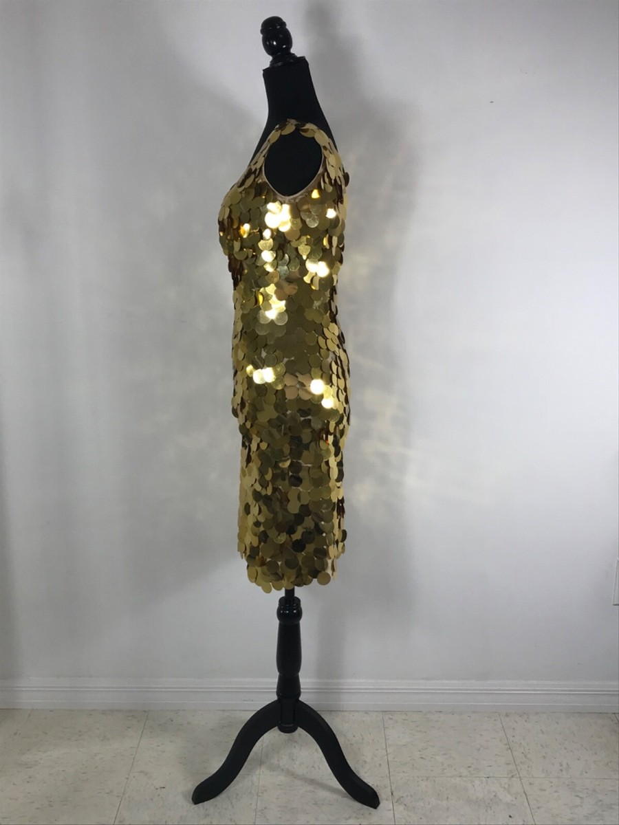 gold sequin tank dress Bodycon Stretchable with Gold Sequin Bag Party dress