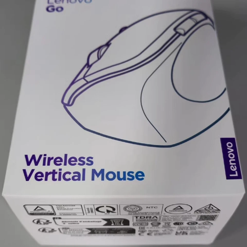 Original Lenovo Go Ergonomic Design Vertical Wireless Mouse For PC & Laptop-Gray - Image 4 of 4