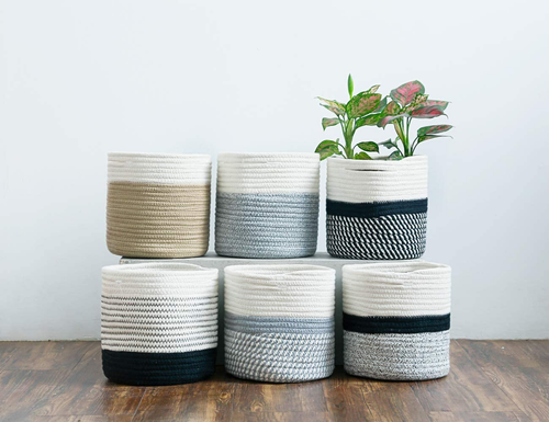 8"X7.5" Basket Planters for Indoor Plants, up to 7.5 Inch Flower Pot, Sturdy Wov - Picture 8 of 12