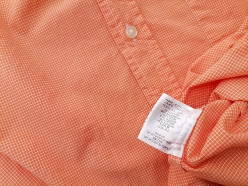 Gant T. M Naranja Hombre Camisa Casual Algodón 100% Manga corta Cuadros - Imagen 5 de 5