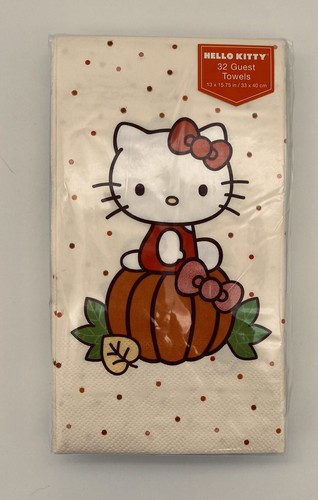 Lot Of 4 Hello Kitty Sanrio Halloween Guest Towels / Napkins; Brand New - Picture 8 of 9