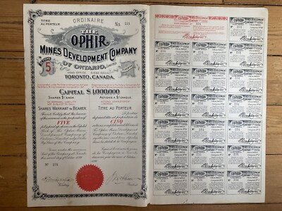 THE OHIR - Mines Development Cy (CANADA) 1899 (H5)
