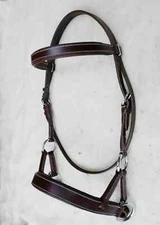Leather Side pull Bit-less Horse Bridle All Size & Color .