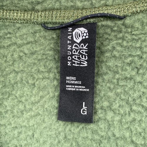 Mountain Hardwear 1/2 Zip Up Fleece Pullover Hiking Jacket Men's Size L Green - Picture 12 of 13