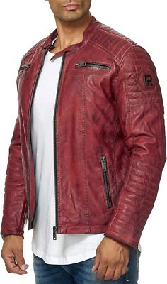 Redbridge By Cipo Baxx REDFLAG Herren Biker Leder Jacke M6013