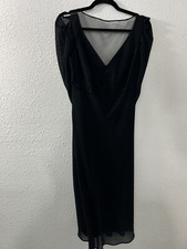 Petra Black Formal Evening Gown Dress Womens Size 10 Witchy Goth Floral Detail