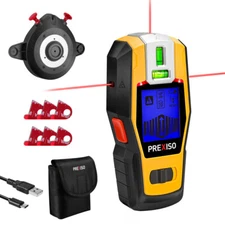 PREXISO 2-in-1 Rechargeable Stud Finders Multi Surface Cross Line Laser Scanners