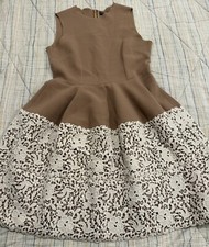 DOLCE&GABBANA WOOL FLARE  wool dress w/ crochet detail size 46 US 10