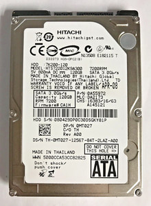 120 GB SATA NOTEBOOK FESTPLATTE  HITACHI HTS722012K9A300 7200RPM  2,5'' #NFP590