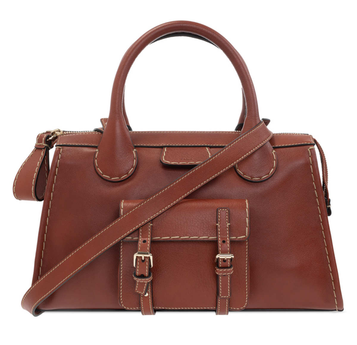 Chloe Edith ニット&バッファローレザーポーチ