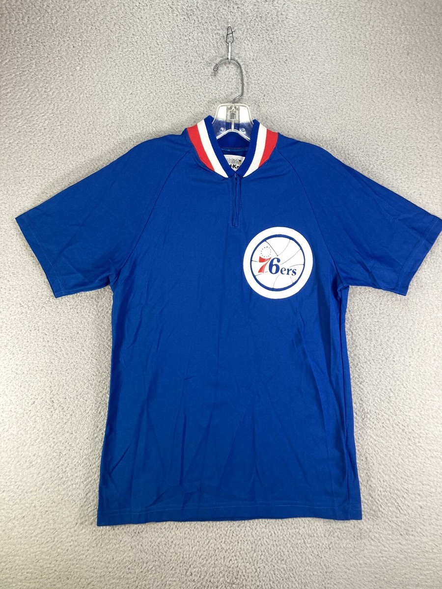 Medalist Jersey Men’s Medium Blue Sand Knit Philadelphia 76ers Sixers Slim  Fit