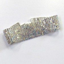 Silver Iridescentt Rhinestone Crystal Bracelet Bridal Wedding Prom  2899AB