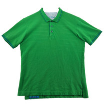 Robert Graham Mens Size M Solid Green Classic Fit Short Sleeve Mesh Polo Shirt