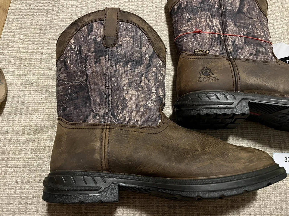 Botas Rocky Worksmart 400G aisladas impermeables camufladas occidentales para hombre talla 11 W Foto 3 de 4