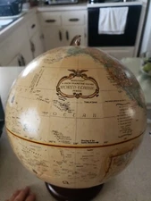  Replogle 9 Inch World Classic Series Globe Raised Relief Map. Wood Base.