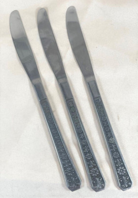3  Interpur Florenz Pattern Korea Stainless Steel Flatware Knives MCM Japan A